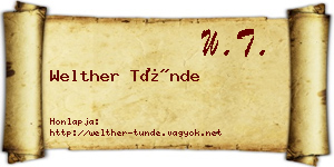 Welther Tünde névjegykártya