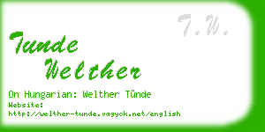 tunde welther business card