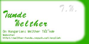 tunde welther business card